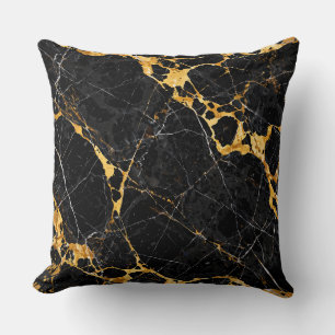 Nero Portoro Luxus Schwarz Gold Marmor Design Kissen