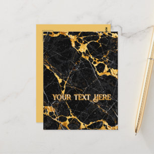 Nero Portoro Luxus Schwarz Gold Marmor Design Postkarte