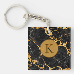 Nero Portoro Luxus Schwarz Gold Marmor Design Schlüsselanhänger
