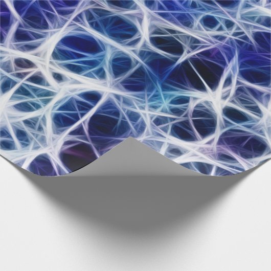 Nerven-Muster auf Blau Geschenkpapier (Ecke)