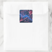 Nerven-Synapsen, Computergrafik. Quadratischer Aufkleber (Tasche)