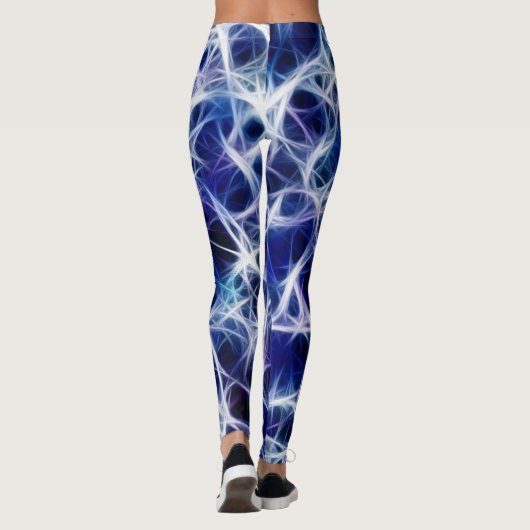 Nervenmuster auf blau leggings (Rückseite)