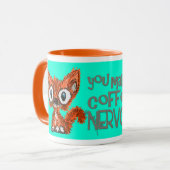 Nervöse Kaffeekitty-Tasse Tasse (Vorderseite Links)