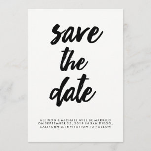 Nervöse schwarze Foto-Rückseite der Save The Date