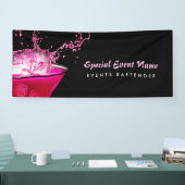 Nervöse schwarzes und rosa Spritzen-als Barmixer Banner (Messe)
