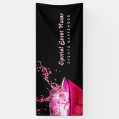 Nervöse schwarzes und rosa Spritzen-als Barmixer Banner (Vertikal)