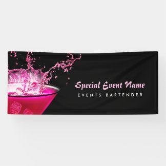 Nervöse schwarzes und rosa Spritzen-als Barmixer Banner