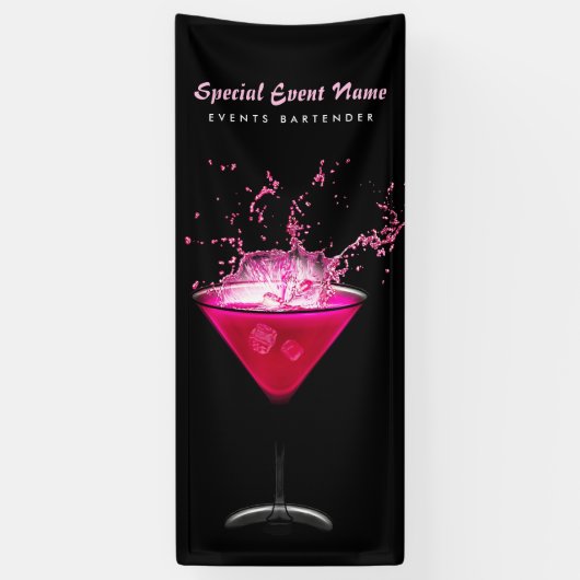 Nervöse schwarzes und rosa Spritzen-als Barmixer Banner (Vertikal)
