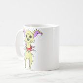 Nervöser Chihuahua-Cartoon Kaffeetasse (Vorderseite Links)