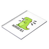 Nervöser Rex Lustiger Dinosaurier TRex Wortspiel Notizblock (Linke Seite)