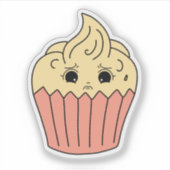 Nervöser Vanille-Cupcake Aufkleber (Vorderseite)