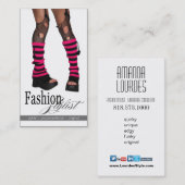 Nervöses Funky Mode-Stylist-Kostüm-Entwurf fuschia Visitenkarte (Vorne/Hinten)