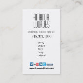 Nervöses Funky Mode-Stylist-Kostüm-Entwurf fuschia Visitenkarte (Rückseite)