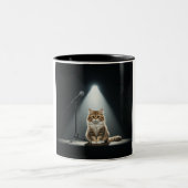 Nervous Cat Open Mic Zwei-Tone-Tasse Zweifarbige Tasse (Mittel)