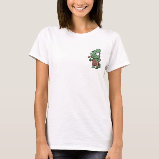Nervous Chameleon Painting Brick Wall Camouflage T-Shirt (Vorderseite)