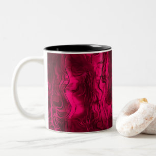 Nervous Energie Grungy Abstrakt Art Himbeere Rust. Zweifarbige Tasse