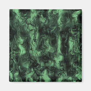 Nervous Energy Grungy Abstrakt Art Green Ash Magnet