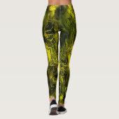 Nervous Energy Grungy Abstrakt Black and Yellow Leggings (Rückseite)