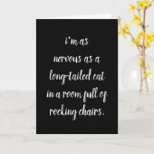 nervous long-tailed cat rocking chairs room joke karte (Gelbe Blume)