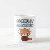 Nervous Red Panda Socially Awkward Funny Kaffeetasse (Mittel)