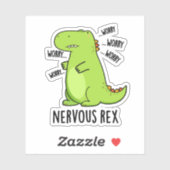 Nervous Rex Funny Dinosaur TRex Pun Aufkleber (Blatt)