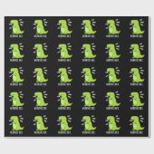 Nervous Rex Funny Dinosaur TRex Pun Dark BG Geschenkpapier (Flach)