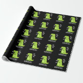 Nervous Rex Funny Dinosaur TRex Pun Dark BG Geschenkpapier (Ungerollt)