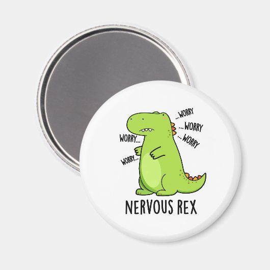 Nervous Rex Funny Dinosaur TRex Pun Magnet (Vorderseite/Rückseite)