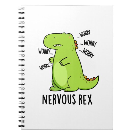 Nervous Rex Funny Dinosaur TRex Pun Notizblock (Vorderseite)
