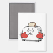 Nervous Toaster Magnet | Funny Bread Kitchen Pub (Vorderseite/Rückseite)