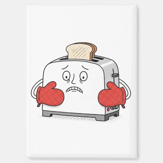 Nervous Toaster Magnet | Funny Bread Kitchen Pub (Vorderseite)