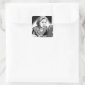 Nervus und Angst: Hillary Clinton löscht E-Mail Quadratischer Aufkleber (Tasche)