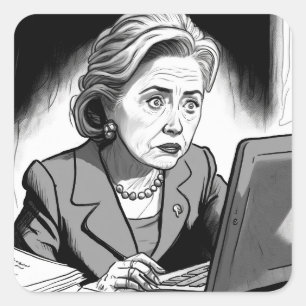 Nervus und Angst: Hillary Clinton löscht E-Mail Quadratischer Aufkleber