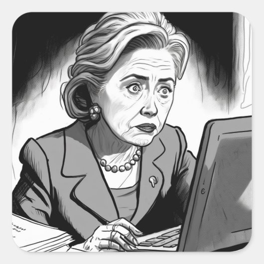 Nervus und Angst: Hillary Clinton löscht E-Mail Quadratischer Aufkleber (Vorderseite)