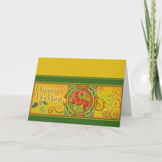 Nerz Holidaze Weihnachtskarte - GoldSpiralen Feiertagskarte (Vorderseite)