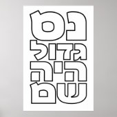 Nes Gadol Haya Sham - Hebrew Dreidel Chanukah Poster (Vorne)