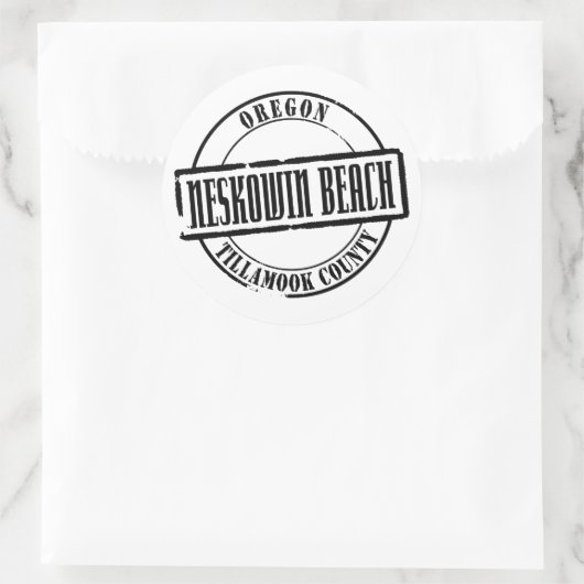 Neskowin Beach TItle Runder Aufkleber (Tasche)