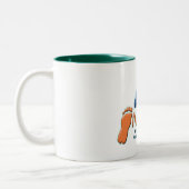 NESRA Zwei-Ton Keramik-Kaffee-Tasse - Weiß/Grün Zweifarbige Tasse (Links)