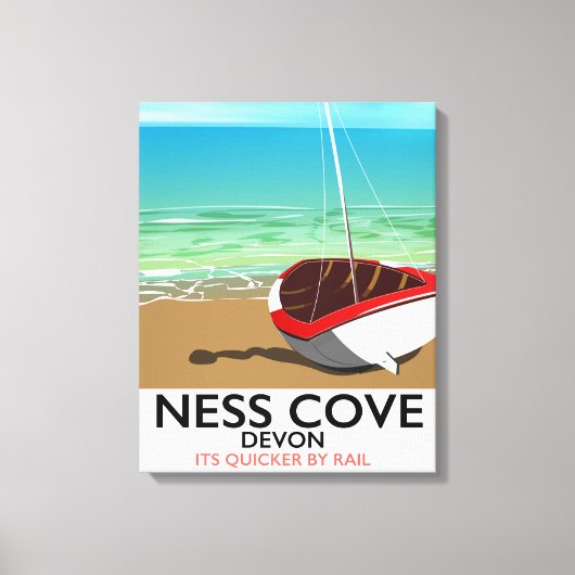 Ness Cover Devon Vintages Bahnreisepaket Leinwanddruck (Vorderseite)
