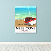 Ness Cover Devon Vintages Bahnreisepaket Leinwanddruck (Insitu (Holzboden))