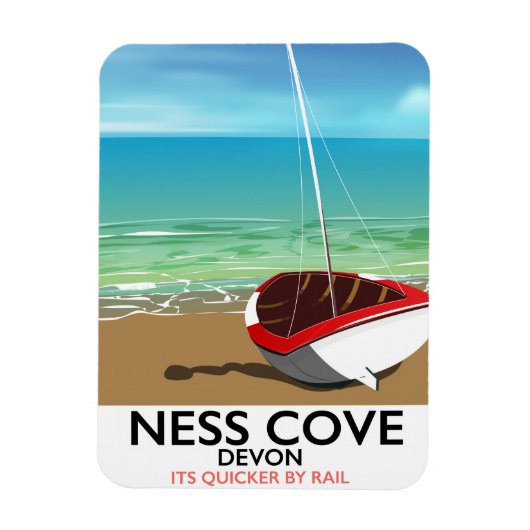 Ness Cover Devon Vintages Bahnreisepaket Magnet (Vertikal)