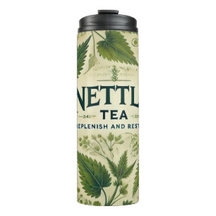 Nesseltee Design AI-Kunst  Thermosbecher