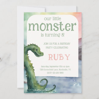 Nessie Little Monster Geburtstagseinladung Einladung
