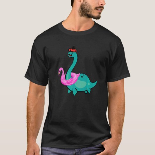 Nessie Pink Flamingo Inflatable Loch Ness Monster  T-Shirt (Vorderseite)