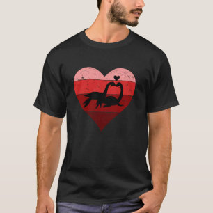 Nessie Retro Valentinstag Loch Ness Monster Coup T-Shirt