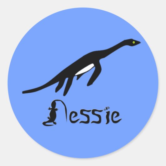 Nessie Runder Aufkleber (Vorderseite)