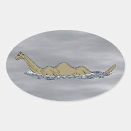 Nessie the Loch Ness Monster Ovaler Aufkleber
