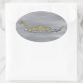 Nessie the Loch Ness Monster Ovaler Aufkleber (Tasche)
