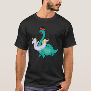 Nessie Unicorn Pool Aufblasbares Loch Ness Monster T-Shirt