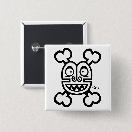 NESSschädel-U. -KNOCHEN-LOGO Button (Vorne & Hinten)